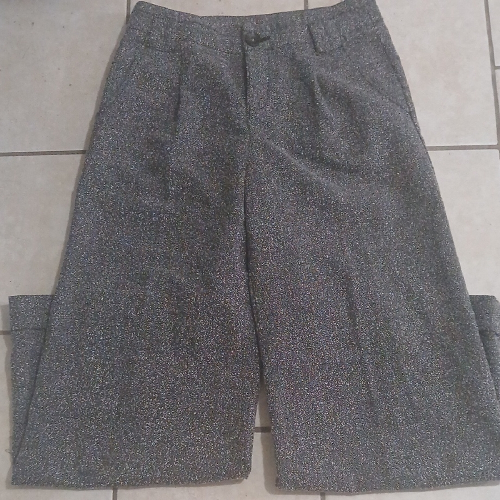 Free People Metallic Wide-Leg Sparkle Pants in Charcoal